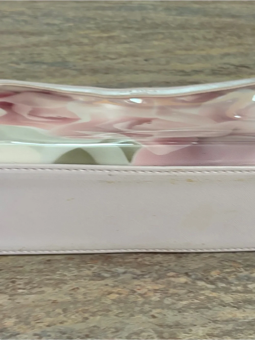 Ted Baker Pink Rose-Print Cosmetic Pouch with Rose Gold Trim
